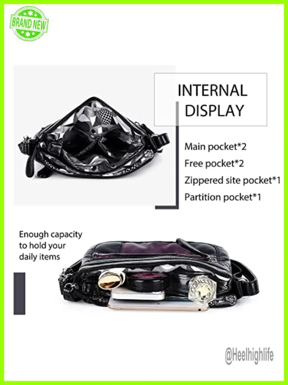 Small Faux Leather Hobo Crossbody Bag with Adjustable Strap